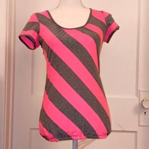 Striped pink and gray maurices top